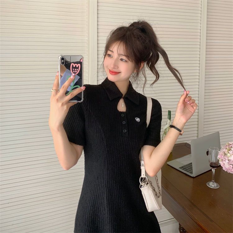 Đầm Cổ Polo Màu Tím Dáng Ôm Thời Trang Mùa Hè 2022 Plus Size Lớn Cho Nữ