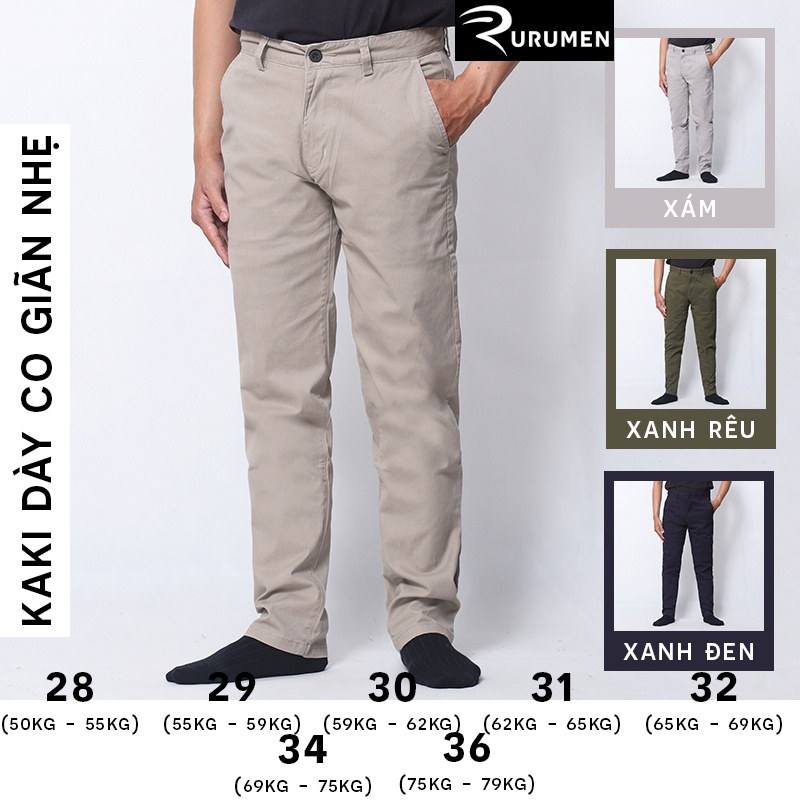 Quần Dài Nam Kaki Yessir RURUMEN Chất Kaki Dày Hàng VNXK Cao Cấp Xám, Xanh Rêu, Xanh Đen - QB381A