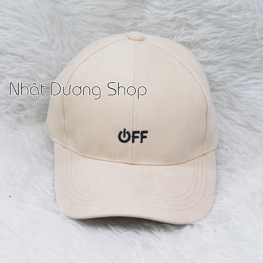Mũ lưỡi trai, Nón kết vải nhung thêu chữ OFF đẹp thời trang phù hợp cho cả nam và nữ.