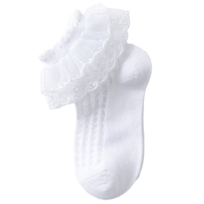 Vớ cotton Mỏng Phối Ren Thoáng Khí Phong Cách Công Chúa Cho Bé Gái
