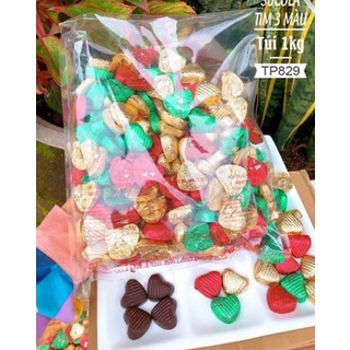 Kẹo socola trái tim sắc màu - giá sỉ 100g / 250g / 500g