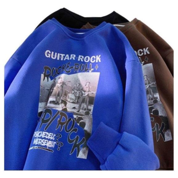 Áo Sweater GUITAR Unisex nam nữ tay lỡ Oversize form rộngThời trang Thu đông ấm áp, nỉ cotton ko bai xù, ấm áp