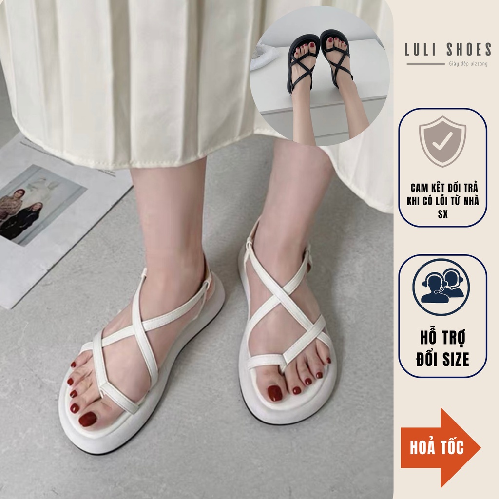 Sandal nữ xỏ ngón, sandal đi học đi chơi khoá cài hot trend