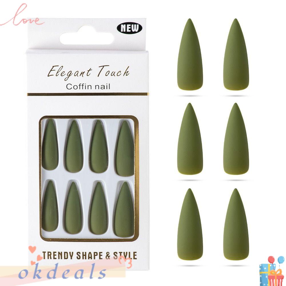 Bộ 30 Móng Tay Giả Đục Màu Trơn Che Phủ Toàn Diện