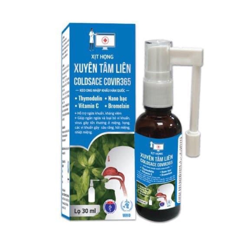 XỊT HỌNG XUYÊN TÂM LIÊN COLDSACE COVIR365 KEO ONG NHẬP KHẨU HÀN QUỐC