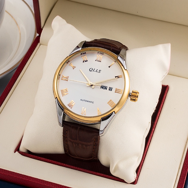 Đồng hồ cơ nam tự động chính hãng QLLS 8829, lộ máy kính Sapphire mặt cao cấp chống trầy xước, bảo hành 24 tháng