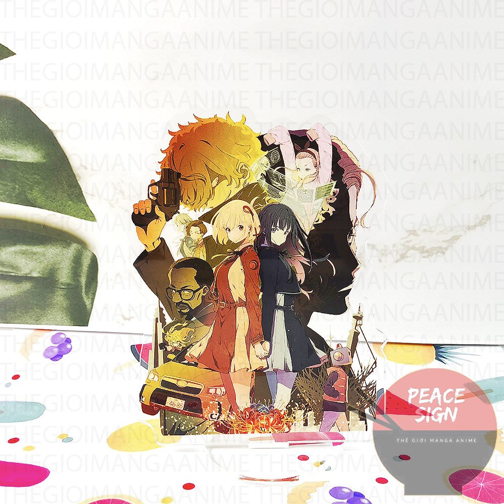 Mô hình Standee LYCORIS RECOIL Quán cà phê bất ổn ver ĐI CHƠI tượng acrylic anime mica chibi trưng bày