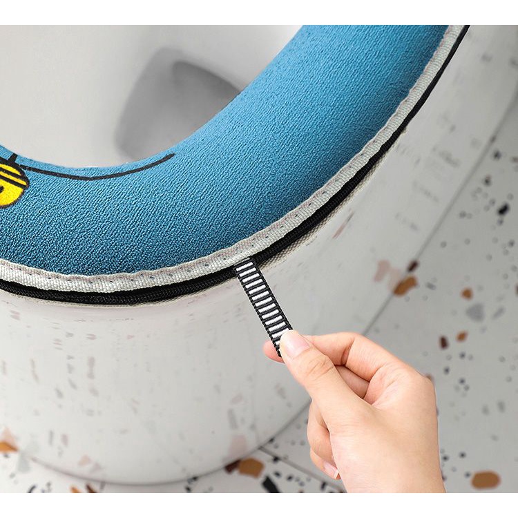 Miếng Lót Bồn Cầu Dày Dặn Chống Nước In Hình Mèo Hoạt Hình Dễ Thương Có Thể Giặt Rửa Cho Nhà Tắm