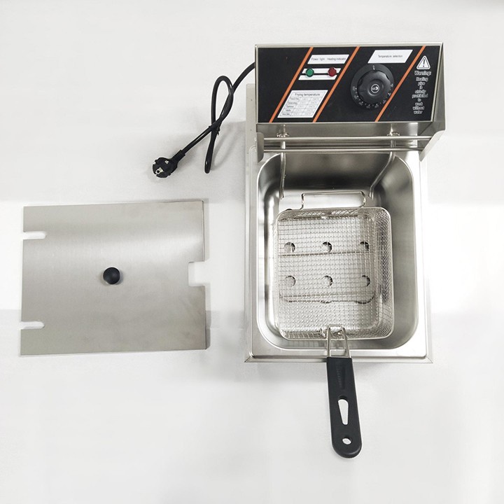 Bếp chiên nhúng điện đơn 6L siêu bền Nồi chiên nhúng điện đơn, chiên gà, khoai tây, các loại thực phẩm