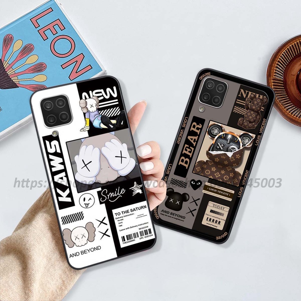 Ốp Samsung A12 / M12 / A22 4G / A22 5G in hình 3D Bear Brick,Bear Love,K@ws,Coffee,...