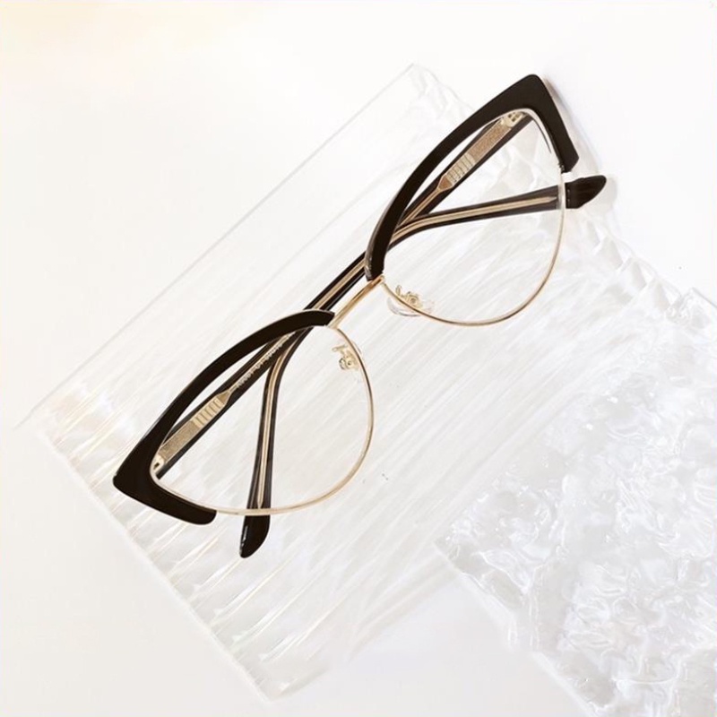 (KIQI-FASHION) COD Mắt Kính Chống Bức Xạ Bằng Kim Loại Thời Trang Cho Nữ