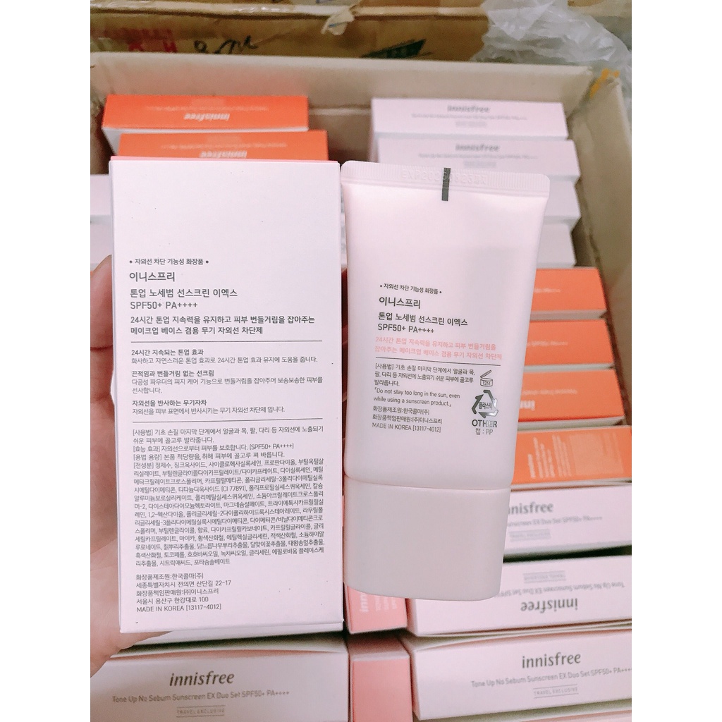 Kem Chống Nắng Innisfree Tone Up UV Protection Cream 50ml No-Sebum