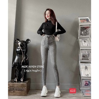 Quần Jean Nữ Lưng Cao 💖FREESHIP💖 Quần Bò Nữ Mẫu Mới Kiểu Dáng Sang Chảnh Thời trang Chuẩn Hàng Shop Lady Fashion - QJNU5