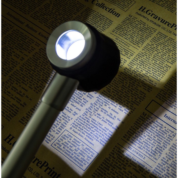 Kính lúp cầm tay 10X thấu kính 25mm có thước đo, có đèn Sz-3