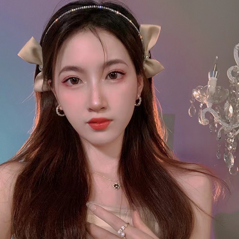 Cài Tóc Ruy Băng Lấp Lánh Thanh Lịch Phong Cách Hàn Quốc Cho Nữ