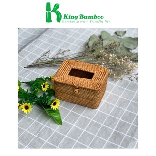 Hộp giấy mây tre đan thủ công KING BAMBOO