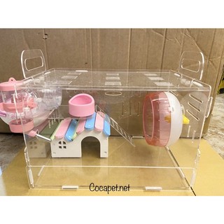Lồng hamster mica kích thước 30 x 20 x 20 cm