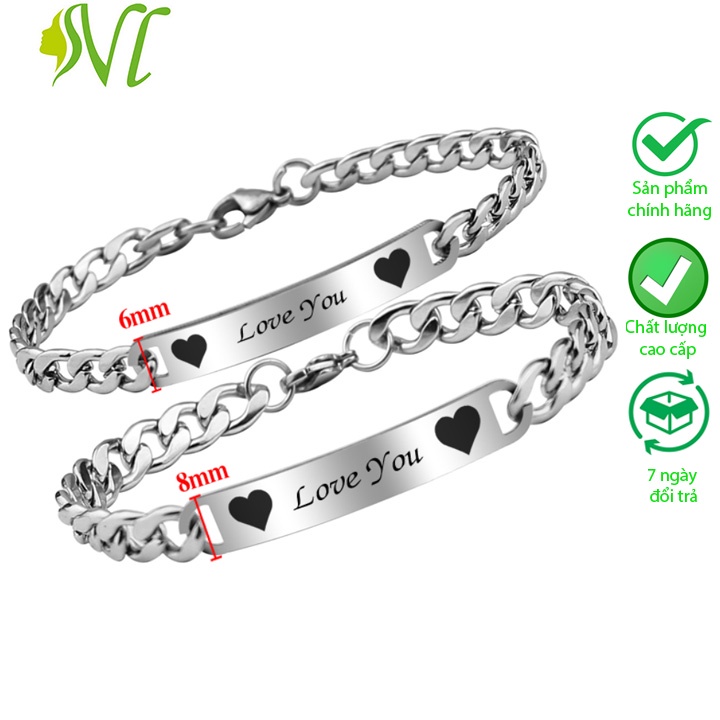 Vòng tay đôi nam nữ quá dễ thương không đen không dị ứng xài nước tốt