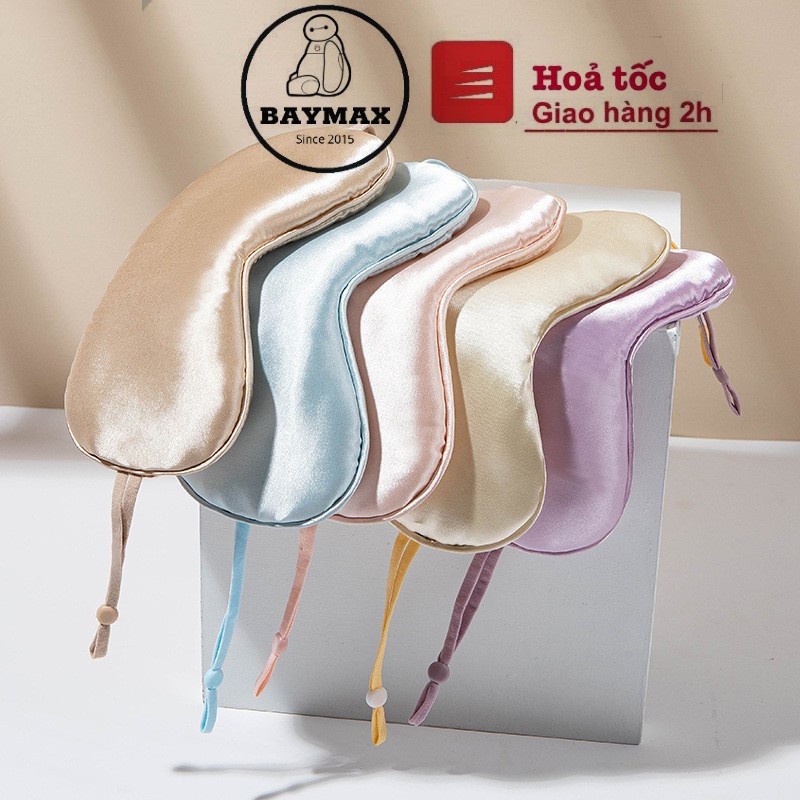 Bịt mắt LỤA SATIN cao cấp quai đeo tai tuỳ chỉnh, dây đeo co giãn không đè nén áp lực lên mắt, bịt mặt hỗ trợ giấc ngủ