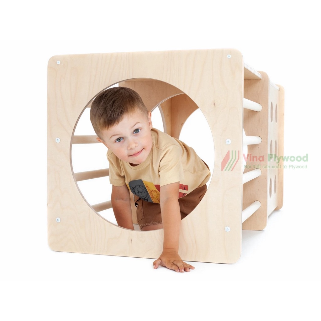 Khối lập phương leo núi, đồ chơi vận động montessori