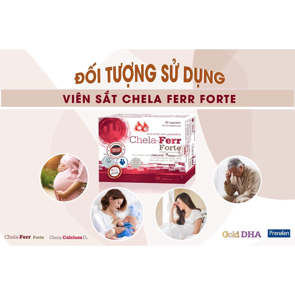 Sắt Chela-Ferr® Forte ( Nhập khẩu BA LAN), Viên Sắt cho bà bầu, Bổ sung Sắt cho mẹ bầu, cải thiện thiếu máu do thiếu sắt