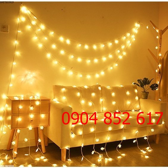 Đèn led trang trí phòng ngủ bông tuyết đèn decor phòng ngủ bàn làm việc phòng khách 10m