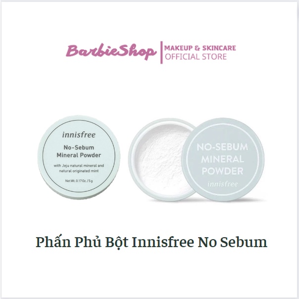 Phấn Phủ Bột Kiềm Dầu Innisfree No - Sebum Mineral Powder - Mineral Color Powder - Hình Thú
