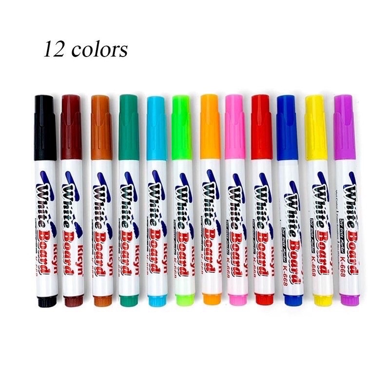 Đồ chơi combo 12 bút màu ma thuật Baostore Vẽ Hình Nổi Trên Mặt Nước, Dùng Được Trên Giấy Và Bảng Trắng
