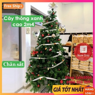 Cây thông Noel 2m4 lá xanh dày loại đẹp sx theo Công nghệ Hàn Quốc