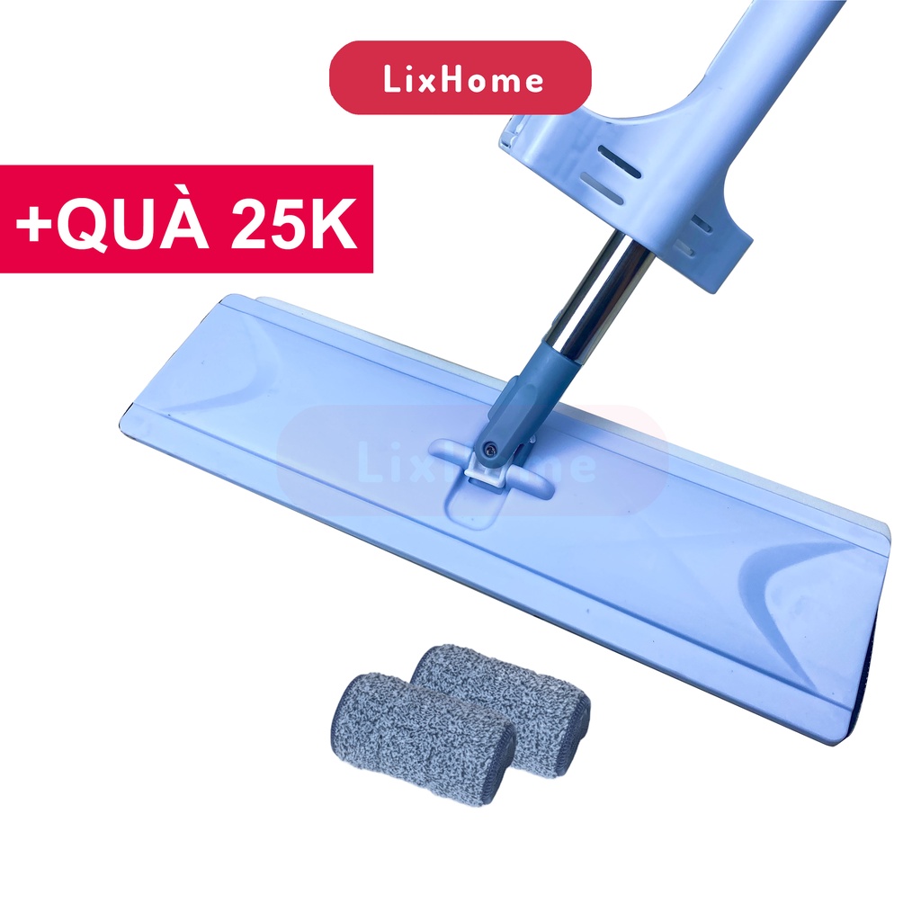 Cây lau nhà tự vắt thông minh bàn lau 42cm LAU NHANH VẮT SẠCH kèm 2 bông lau không cần thùng lau nhỏ gọn nhẹ nhàng