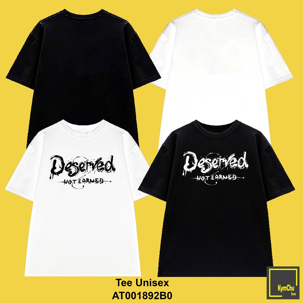 Áo thun tay lỡ nam nữ DESERVED | Xưởng chuyên sỉ áo phông rộng Unisex Oversize KymChu | Giá tốt nhất Shopee Việt Nam