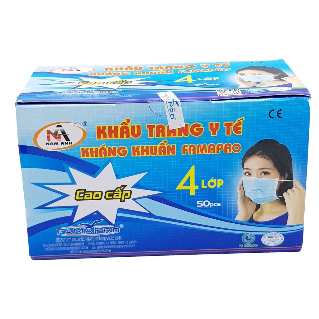 Khẩu trang y tế 4 lớp kháng khuẩn lọc bụi