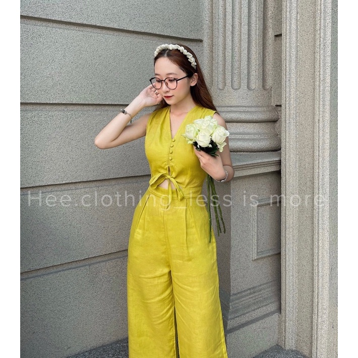 Jumpsuits lửng linen cao cấp, đồ bay - Hee [J01]