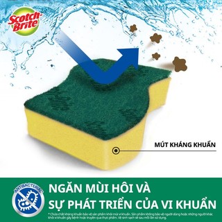 [Combo 4 miếng] 3M Scotch Brite miếng rửa chén siêu sạch 3x