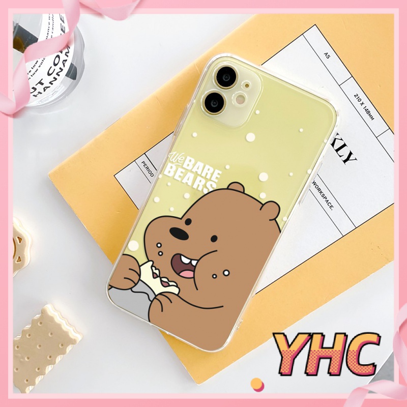 Ốp Điện Thoại TPU Trong Suốt Hình Gấu Dễ Thương Cho iPhone 6splus 7 7plus 8 8plus X XS 11 12 Pro Max Plus Promax-965