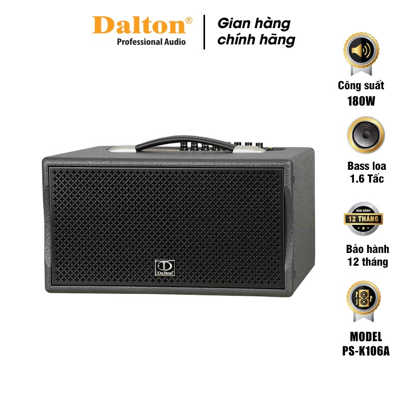Loa karaoke di động Dalton PS-K106A công suất 180W bass 1.6 tấc  - BẢO HÀNH 12 THÁNG