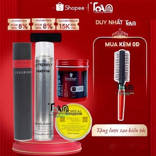 Tặng lược - combo sáp vuôt tóc osis + luxurious + butterfly + lược tròn