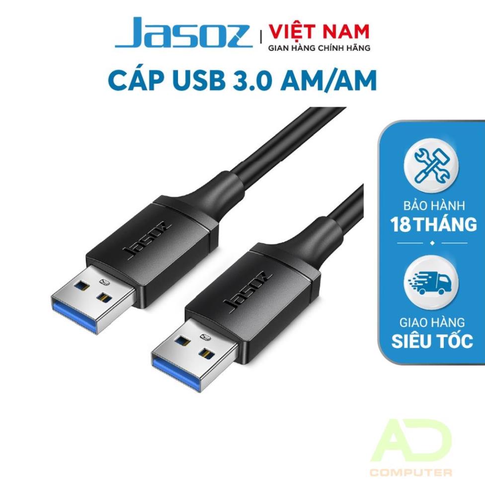 Cáp USB 3.0 AM/AM 2 đầu dương JASOZ D118 - Hàng chính hãng - Bảo hành 18 tháng