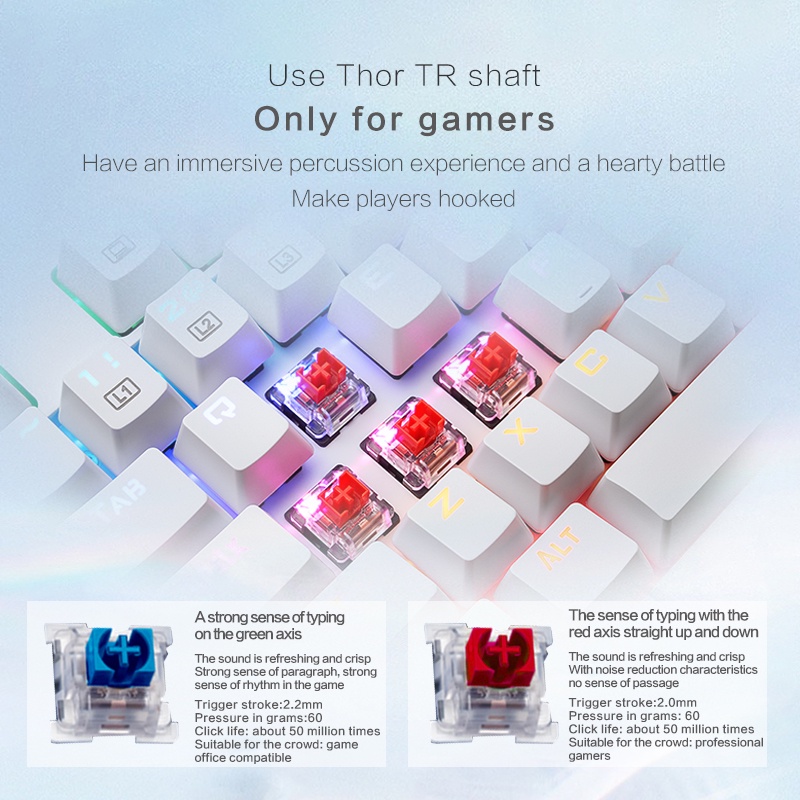 Bàn Phím Cơ Chơi Game 104 Phím Thunderobot KG3104 RGB