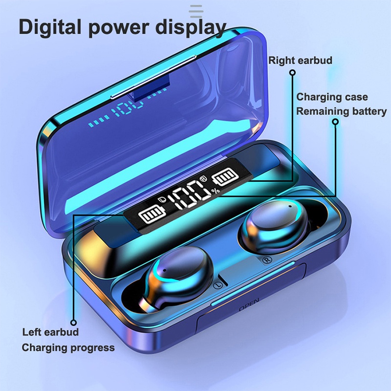 Tai Nghe Nhét Tai bluetooth 5.0 Âm Thanh Siêu Trầm Có Micro Cho Chơi Game f9 9d tws 9d tws 5.0