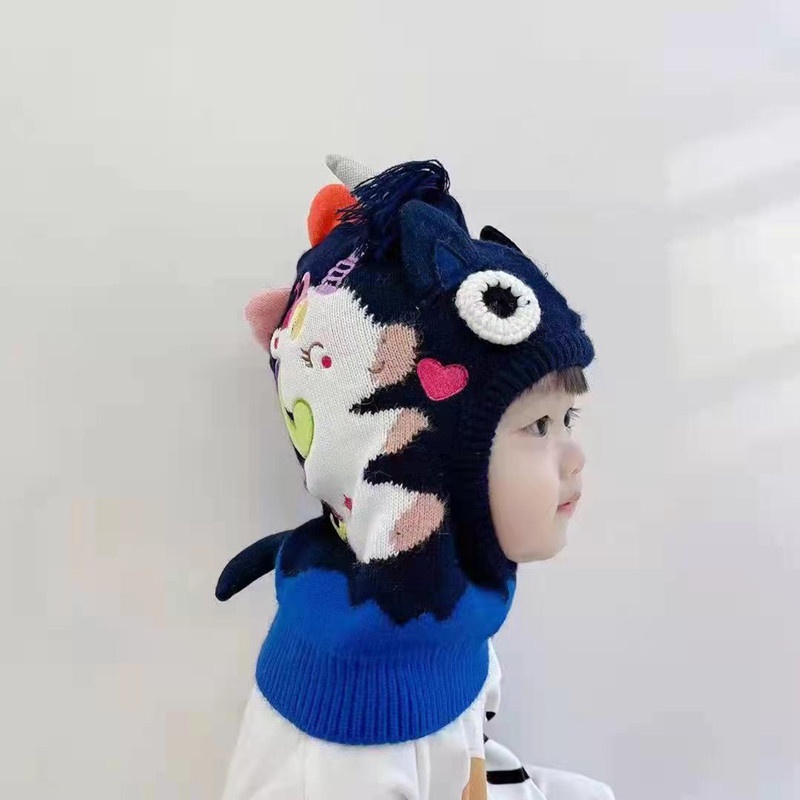 Set Nón Len Và Khăn Choàng Cổ Hình Khủng Long Đáng Yêu Cho Bé