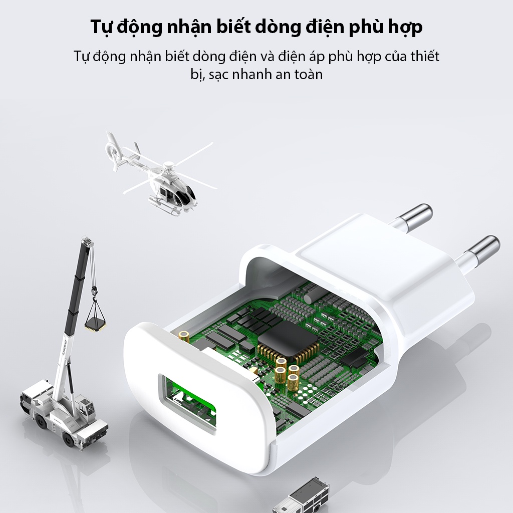 Cốc sạc VIVAN Power Oval 3.0 II 18W  3A(kèm cáp sạc Type C) Hỗ trợ Sạc Nhanh Sạc Nhanh QC 3.0 Xiaomi Samsung Huawei