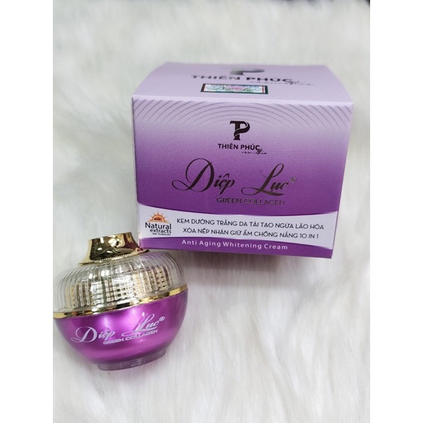 Kem Diệp Lục Green Collagen dưỡng trắng da, tái tạo, ngừa lão hoá, xoá nếp nhăn 8g