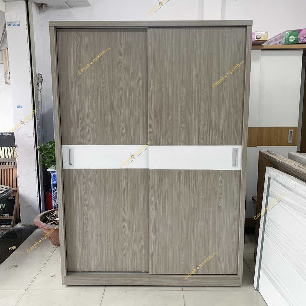 Tủ quần áo, tủ cửa lùa có ngăn hộc để đồ đa năng, gỗ cn MDF, CPX-T13