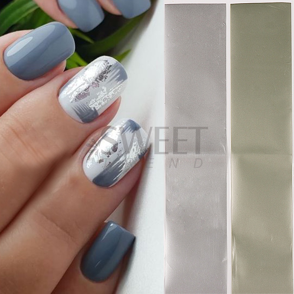 Set 10 miếng dán trang trí móng tay nghệ thuật STZPRONAIL màu sắc ánh kim lấp lánh nhám thời trang