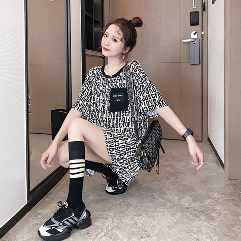 Áo Thun Tay Ngắn Dáng Rộng Size Lớn Phong Cách Phương Tây Thời Trang Mùa Hè Cho Nữ  [Chất Liệu Cotton