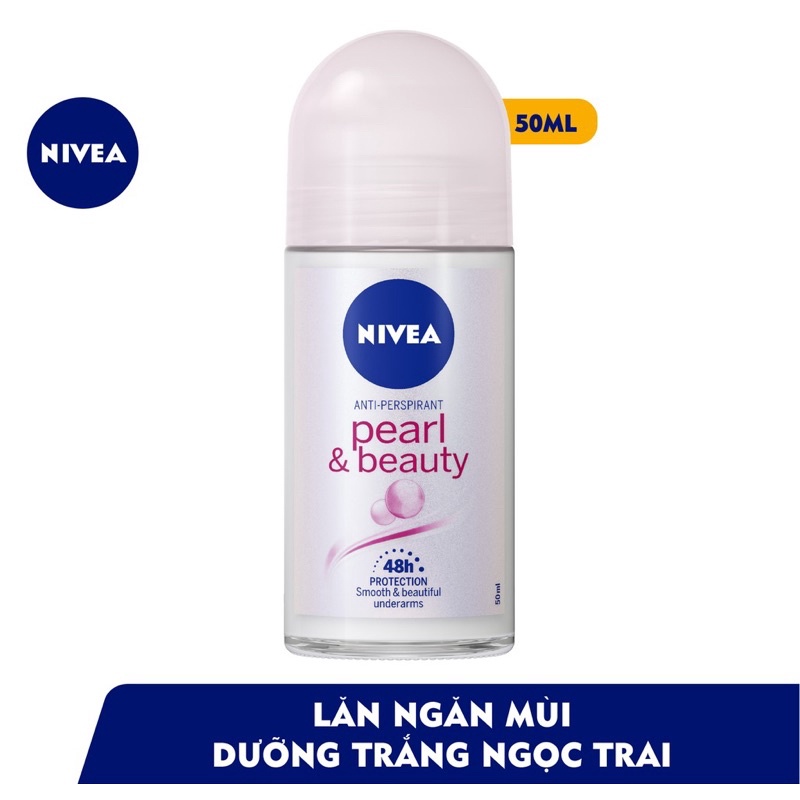 LĂN NGĂN MÙI NIVEA PEARL & BEAUTY NGỌC TRAI 50ML/ LĂN KHỬ MÙI NIVEA/ LĂN NÁCH NIVEA