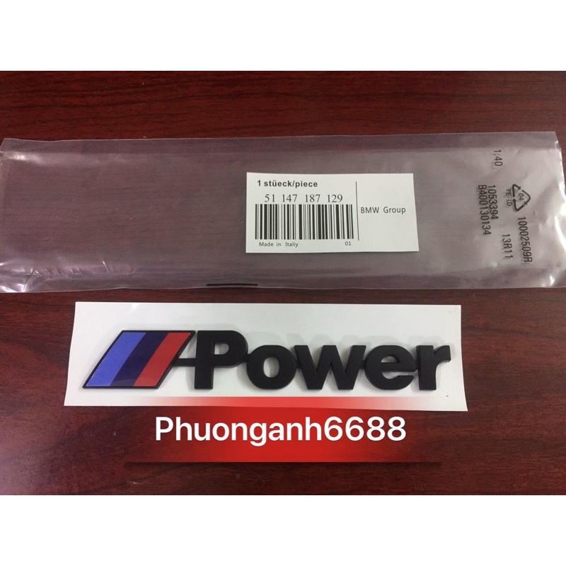 chữ power BMW,tem Power BMW