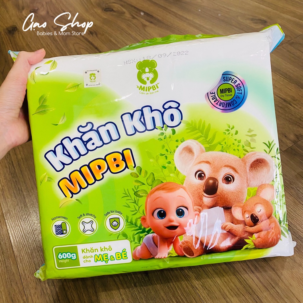 Khăn vải khô đa năng cao cấp Mipbi bịch 300g/600g/900g