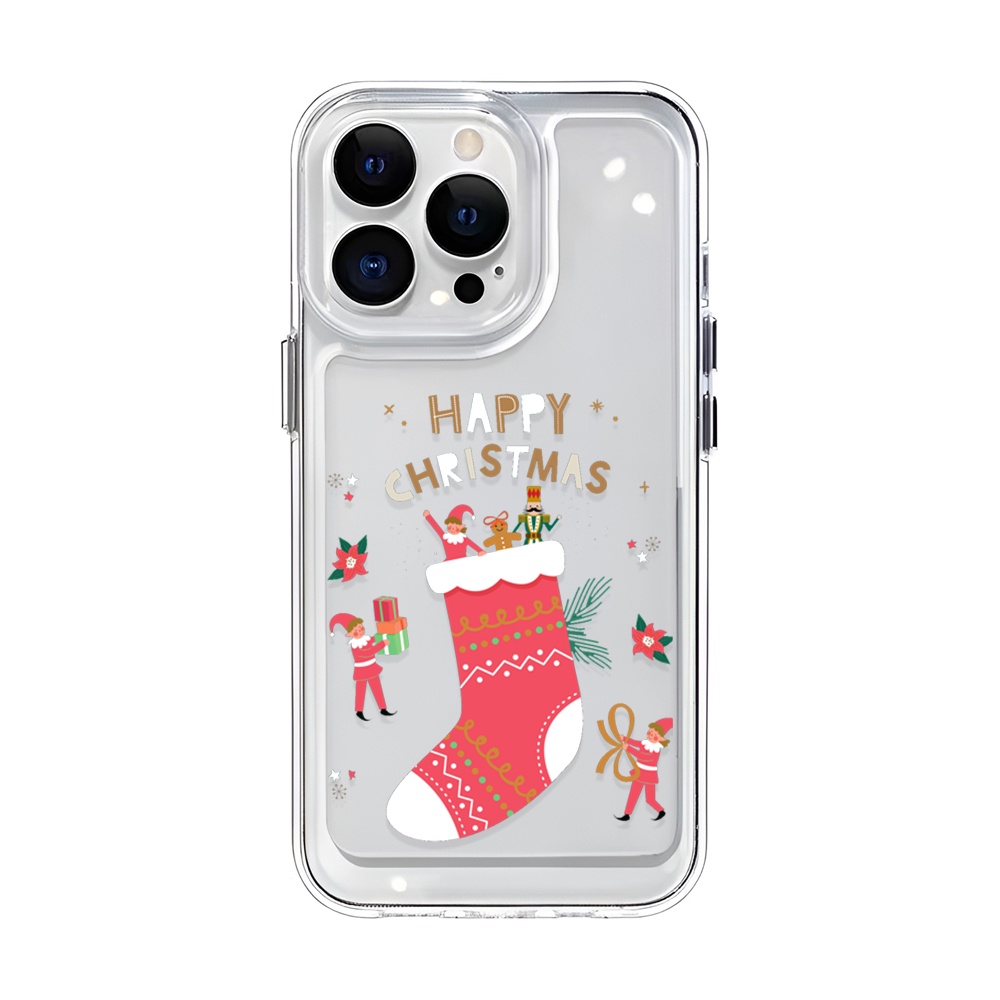 Ốp Điện Thoại Trong Suốt Hình Vớ Giáng Sinh Cho iphone 14ProMax 13 11 12 7Plus X XR XS Max 8 7